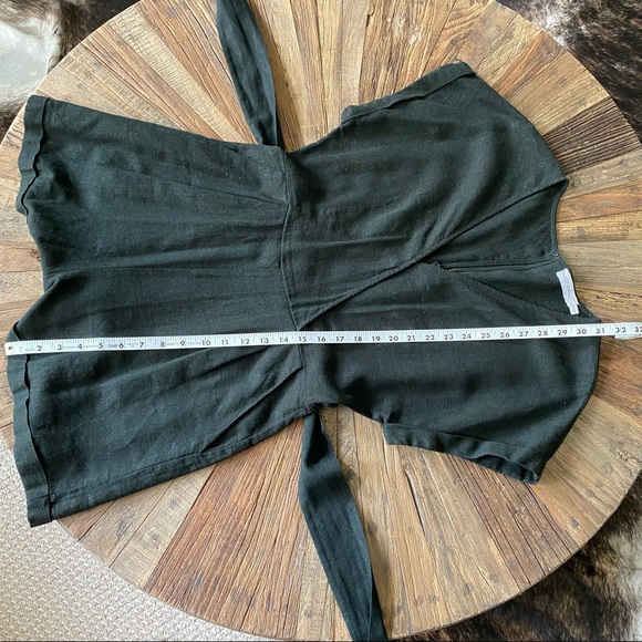 All In Favor Tie Waist Linen Blend Romper - Picture 12 of 14